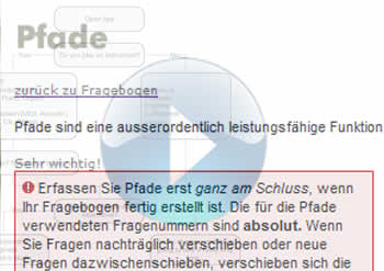 Pfade (Ein- und Ausblenden von Fragen/Fragegruppen)